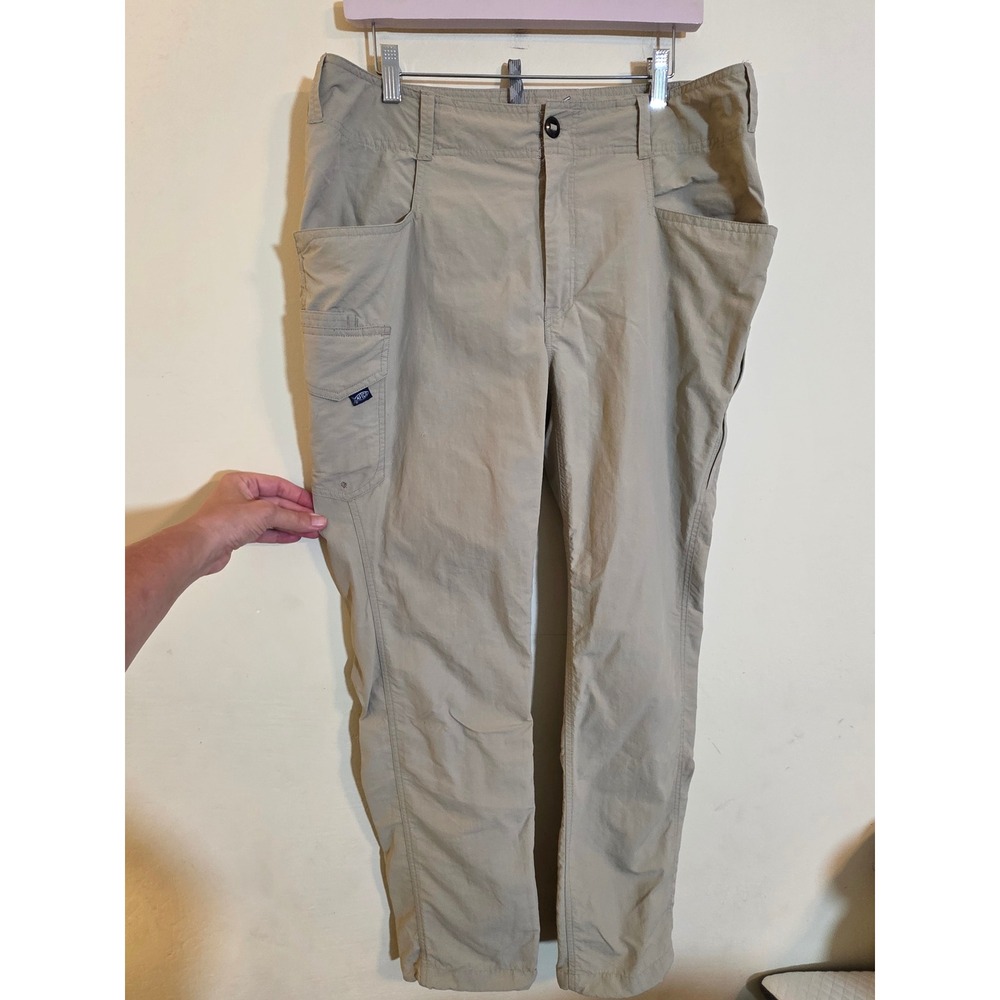 AFTCO Gamma Ray Fishing Pants Mens 34 Tan Khaki Nylon Quick Dry MP82 Utility
